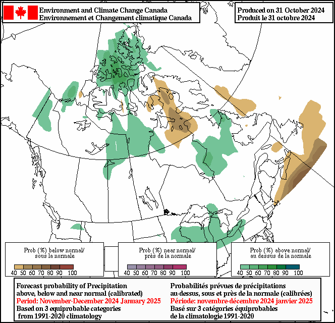 3 categories forecast map of precipitation for lead 0